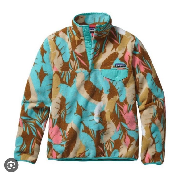 Patagonia synchilla light weight snap-t fleece feather dance coat brown